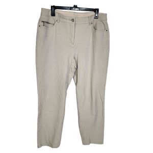 Chicos So Slimming Womens Ankle Pants Size 2 Large Courtney Ankle Beige Stretch